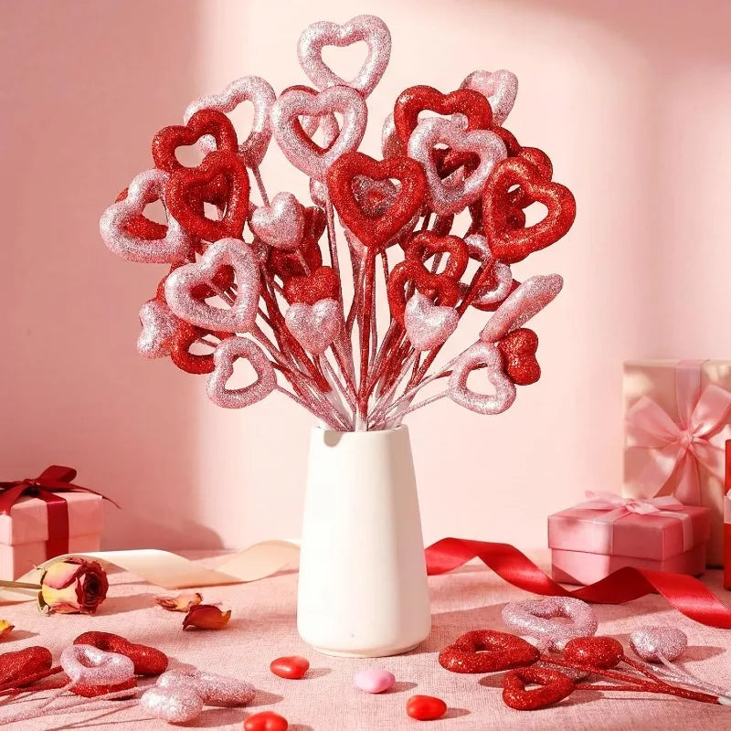 3Pcs Heart Artificial Branch Decorations – Wedding & Home Décor Artificial Branch Decor Babs
