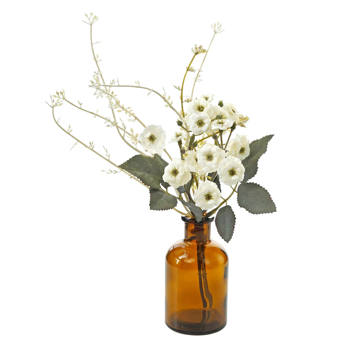 Silk Peony Artificial Flower Bouquet – Wedding & Home Décor Artificial Flower Bouquet Babs color 2 with vase 1 pc