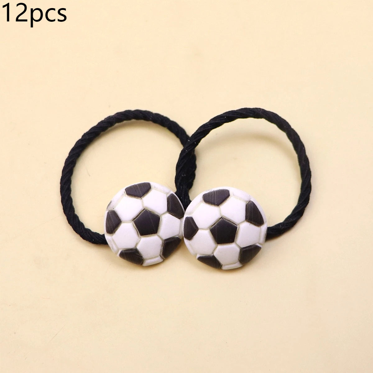 12pcs Football Elastic Hair Ties – Black & White Sport Set Sport Hair Ties Babs 12pcs