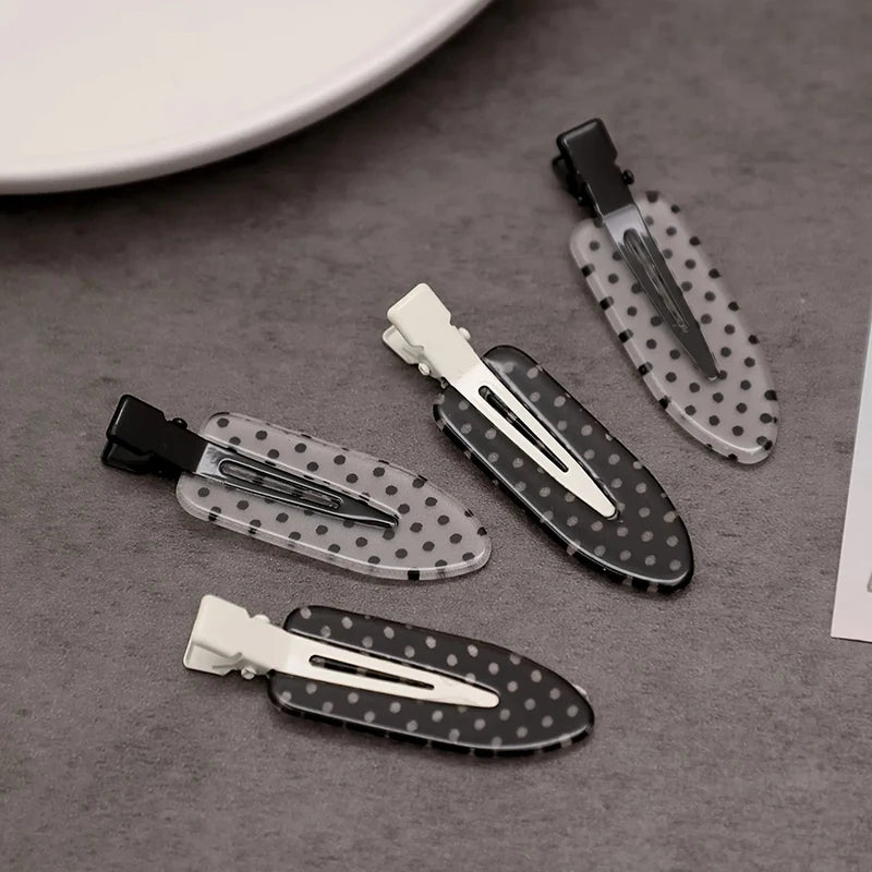 Black & White Polka Dot Acrylic Hair Clip | Bangs Barrette Hair Clip Barrette Babs