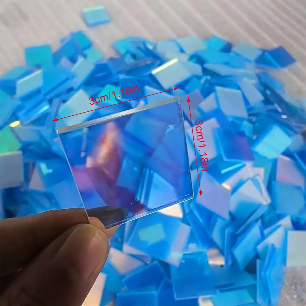 Rainbow Holographic Acrylic Sheets | Double-Sided Iridescent Tiles Holographic Acrylic Tiles Babs 100 tablets