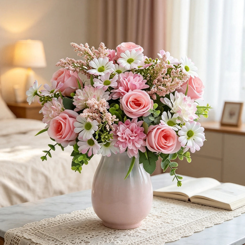 Silk Artificial Rose Flowers Bridal Bouquet – 1/3 Pcs Artificial Silk Flowers Babs