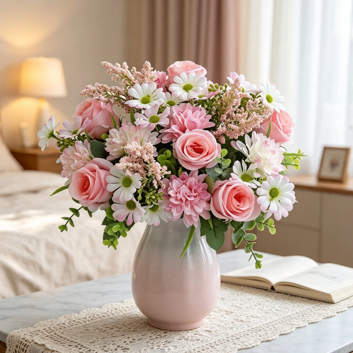 Silk Artificial Rose Flowers Bridal Bouquet – 1/3 Pcs Artificial Silk Flowers Babs