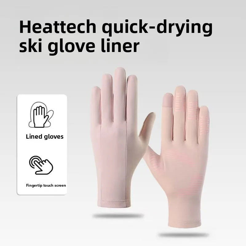 Touchscreen Fleece Glove Liners – Unisex Thermal Winter Gloves Fleece Glove Liners Babs Pink
