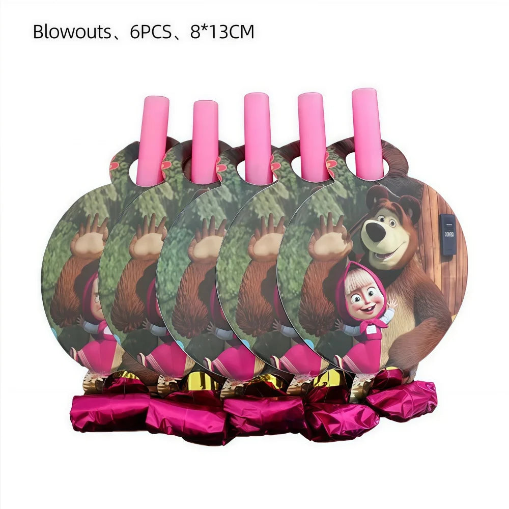 Bear Theme Kids Birthday Party Kit – Plates, Cups & Balloons Party Tableware Kit Babs blowout-6pcs others