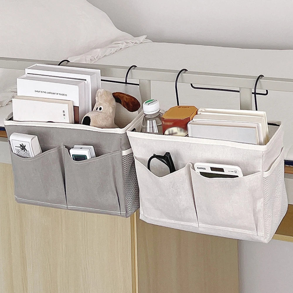 HOMEFISH Bedside Hanging Storage Basket – Dormitory Organizer Hanging Storage Basket Babs