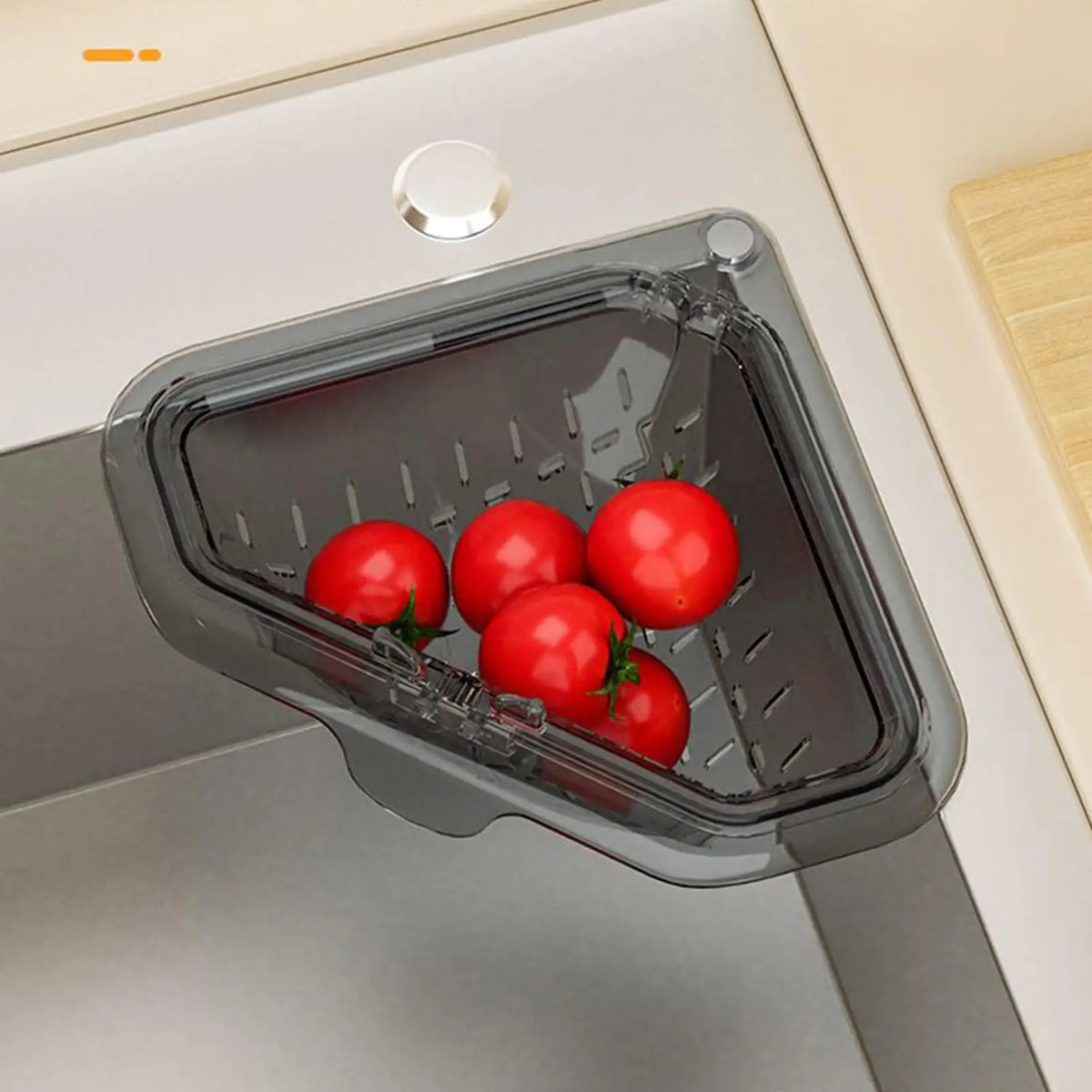 Corner Sink Food Catcher Basket – No-Drill Magnetic Strainer Sink Drain Strainer Babs