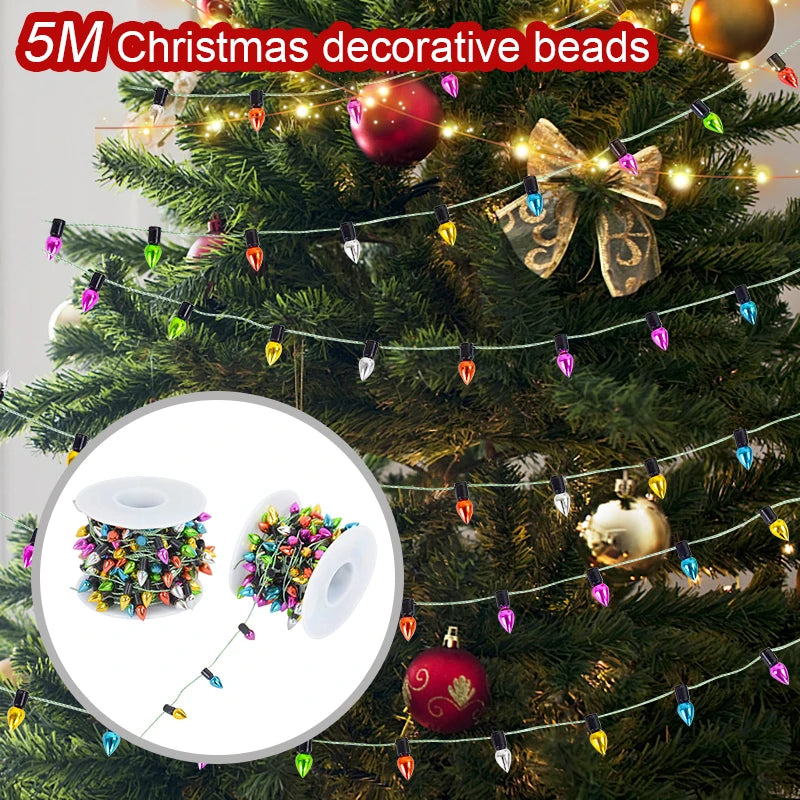 5m Christmas Colorful Bulb String Garland – Xmas Tree Ornament Christmas Garland Babs