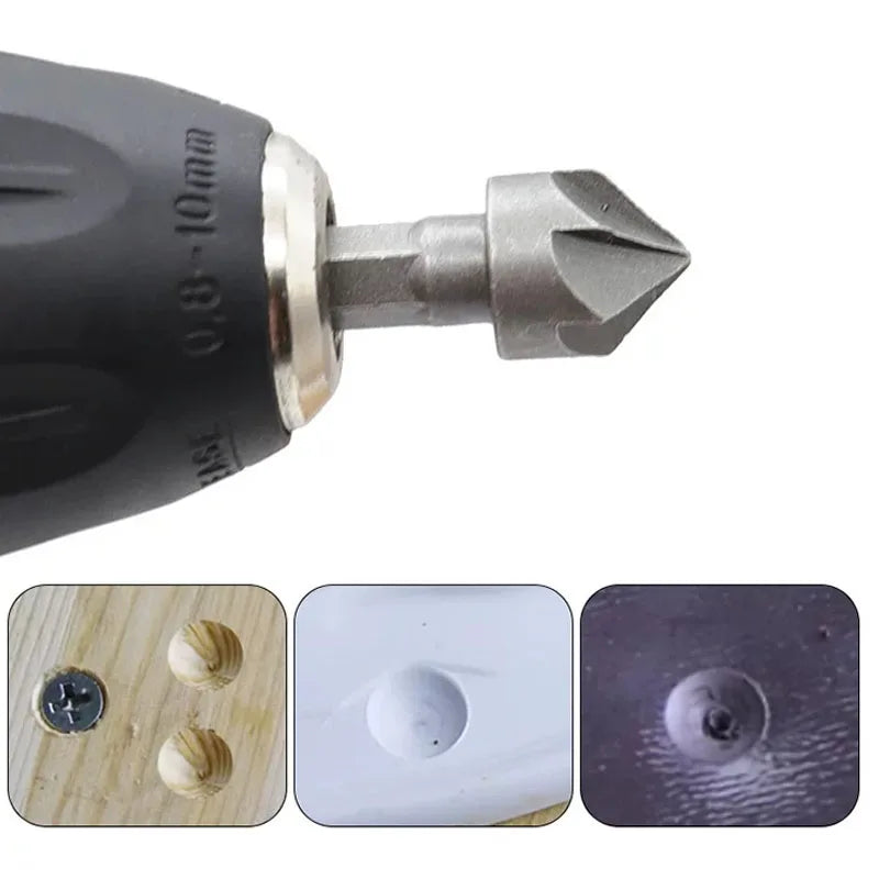 6-Blade Hex Shank Countersink Drill Bit – Carbon Steel Wood Countersink Drill Bit Babs
