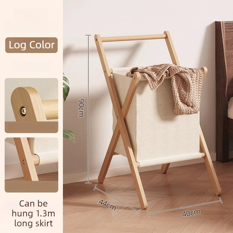 Wooden Standing Coat Rack | Modern Beech Clothes Organizer Standing Coat Rack Babs Log Color-40CM
