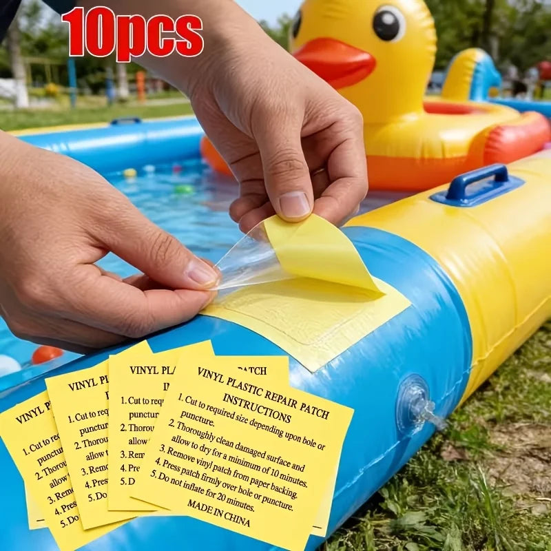10Pcs Waterproof Vinyl Repair Patches – Pool, Tent & Inflatable Vinyl Repair Patches Babs