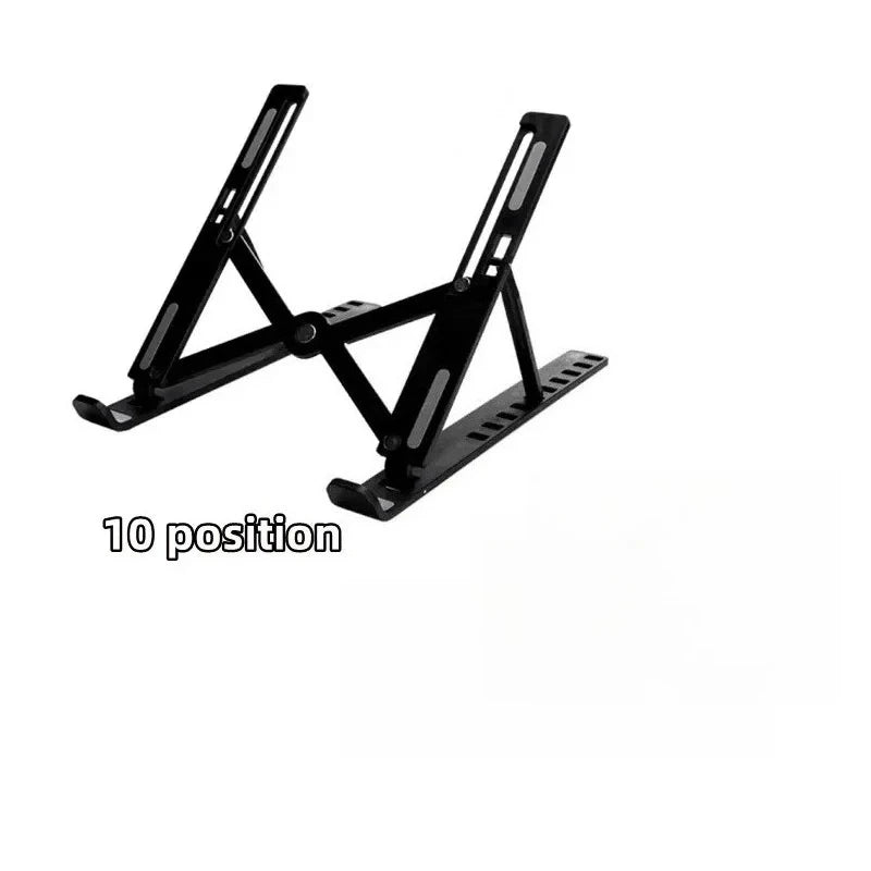 Foldable Adjustable Laptop Stand – ABS Notebook Stand for MacBook Laptop Stand Babs 10 Position Black