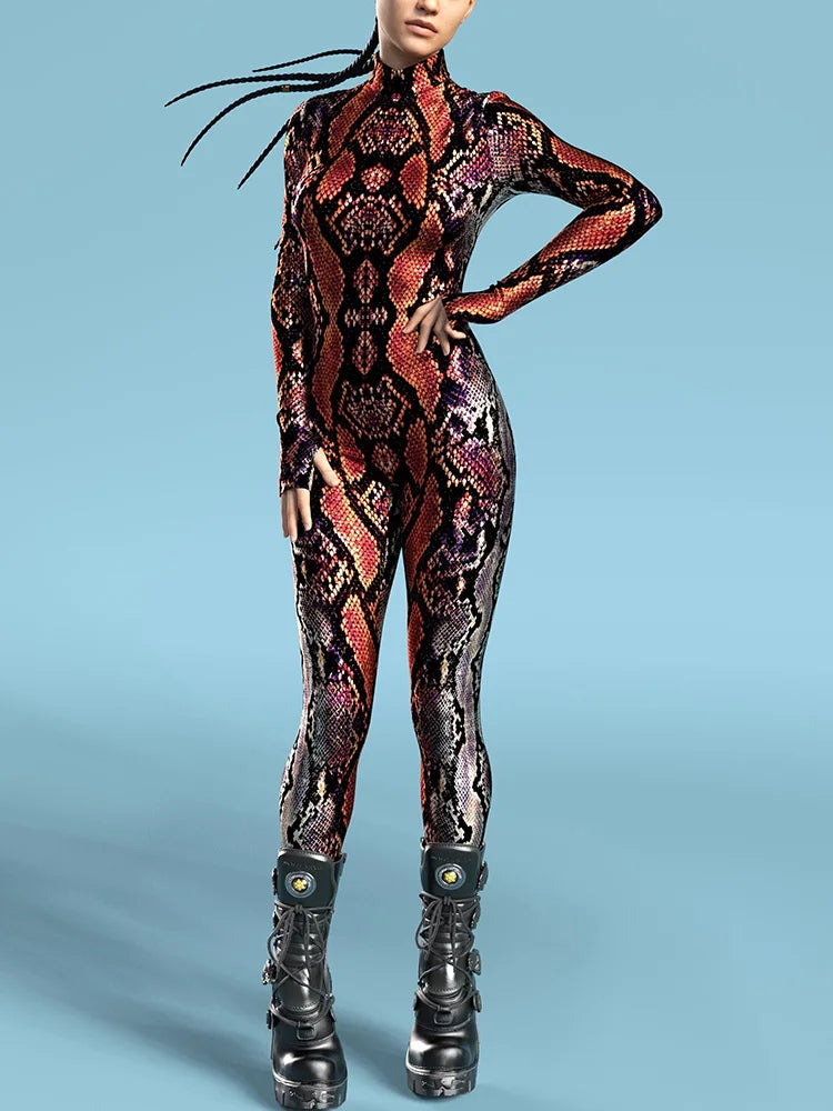 Women's Snake Costume Jumpsuit | Halloween Cosplay Bodysuit Halloween Costume Jumpsuit Babs 04 13-14T