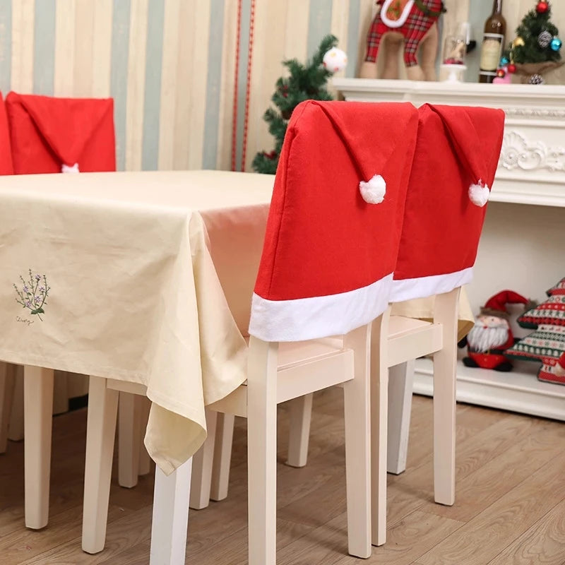 Christmas Chair Back Covers – Holiday Dinner Décor, 1-6 Pcs Holiday Chair Cover Babs