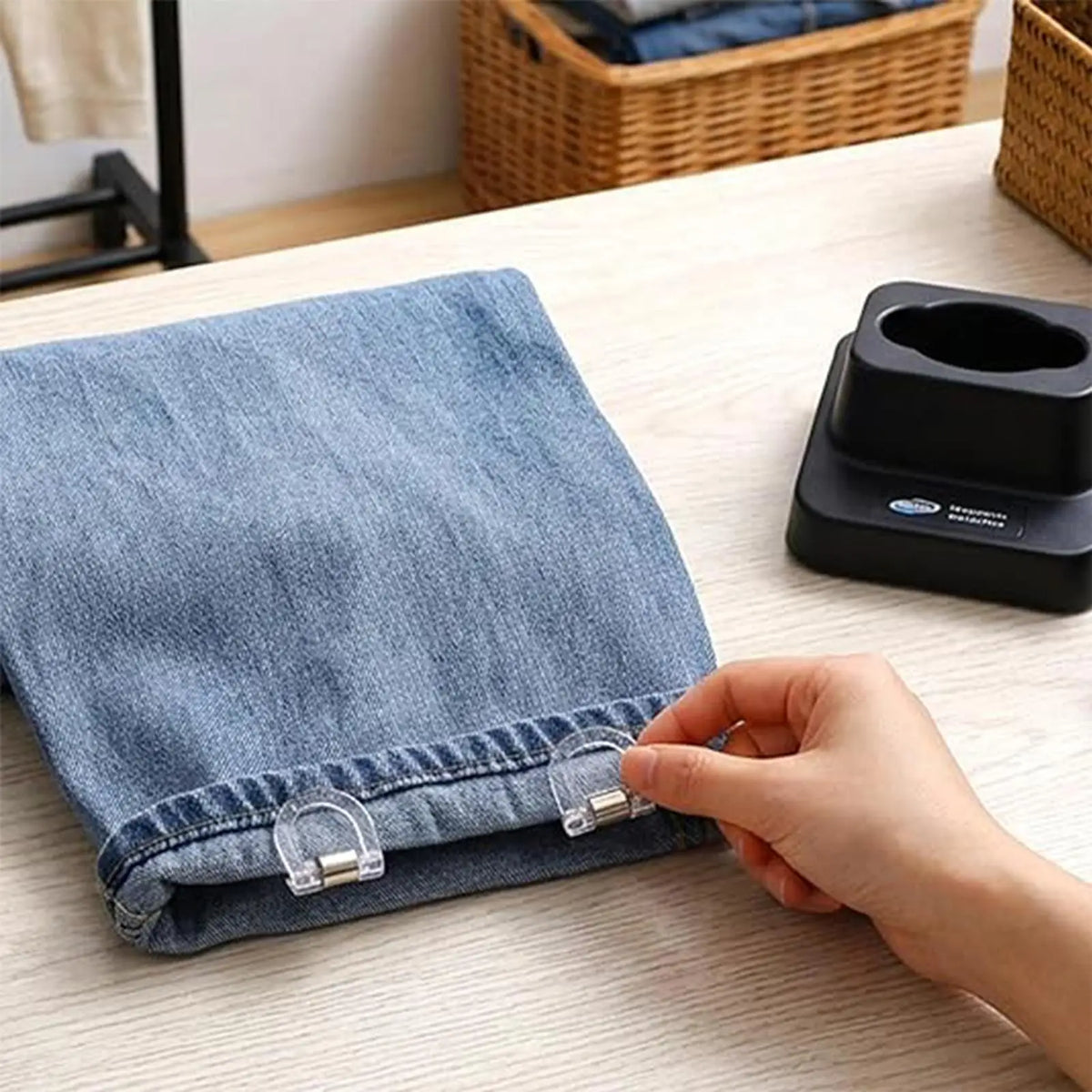8-Pack Invisible Pants Hem Clips – No-Sew Leg Shortening Pants Hem Clips Babs