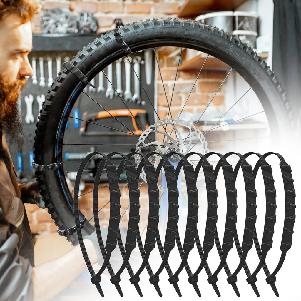 10-Pc Motorcycle Snow Tire Chains Anti-Skid Nylon Cable Ties Motorcycle Tire Chains Babs