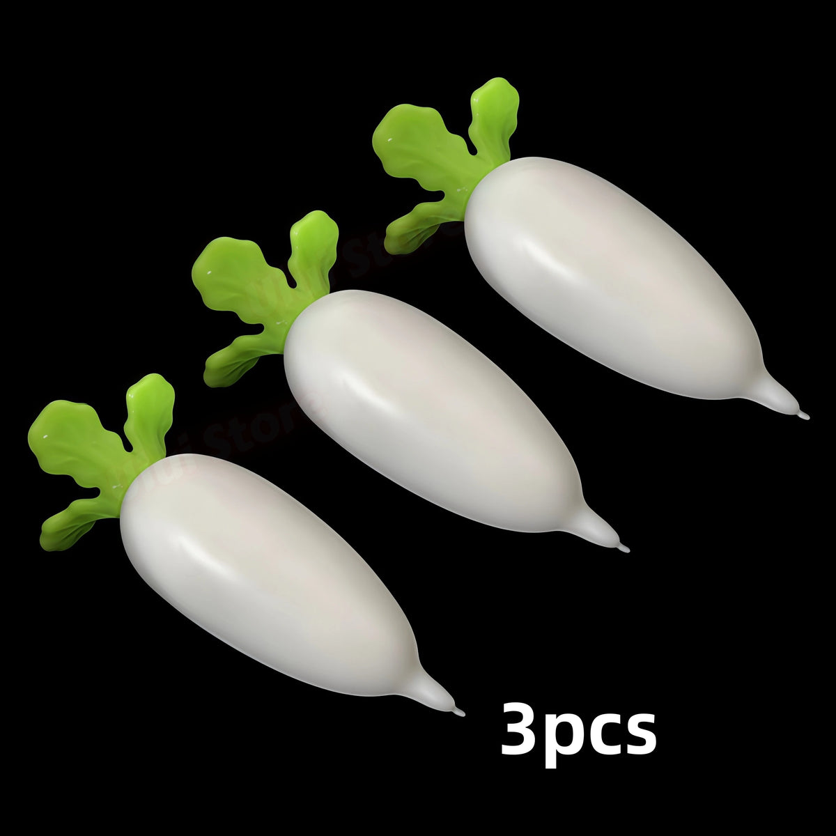 White Radish Crunchy Squishy ASMR Fidget Stress Ball Toy Squishy Fidget Toy Babs 3pcs