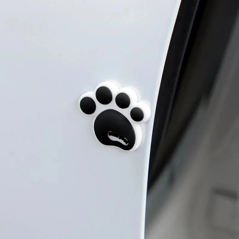 4PCS Bear Paw Car Door Anti-Collision Silicone Strips Car Door Guard Babs