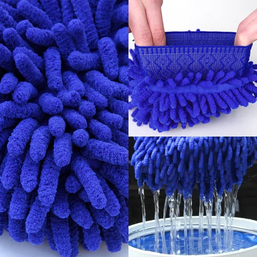Double-Sided Chenille Car Wash Mitt – Scratch-Free Microfiber Car Wash Mitt Babs