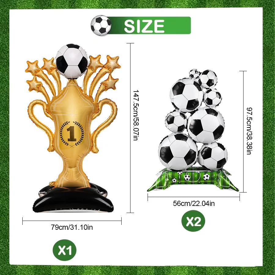 Soccer Trophy Foil Balloon Kit – Football Birthday Party Decor Party Balloon Kit Babs