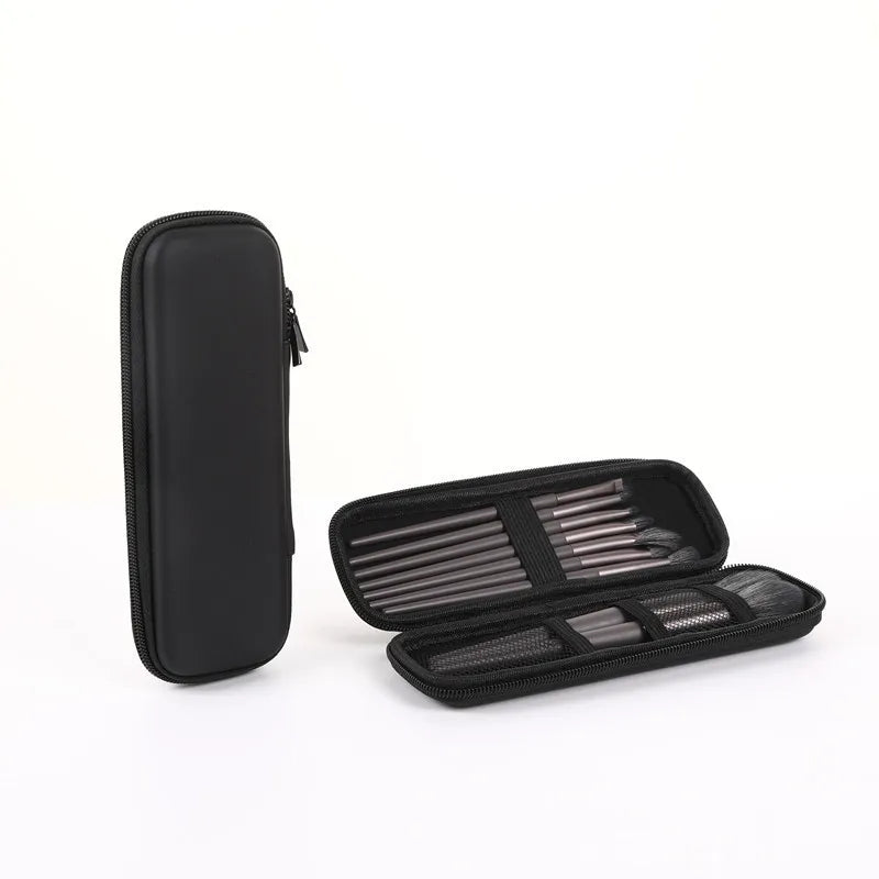 Black Waterproof Makeup Brush Bag – Double Zipper Travel Case Makeup Brush Bag Babs