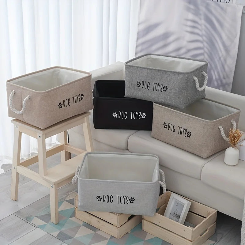 Pet Toy Storage Basket – Woven Polyester Dog & Cat Organizer Pet Storage Basket Babs