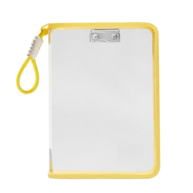 Transparent Zippered Document Bag with Clip – A4 Mesh Pouch Document Storage Bag Babs Yellow