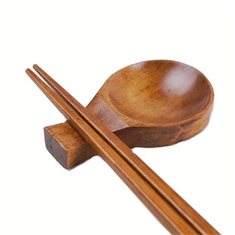2pcs Natural Wood Chopstick Rest Holder | Japanese Minimalist Chopstick Rest Set Babs