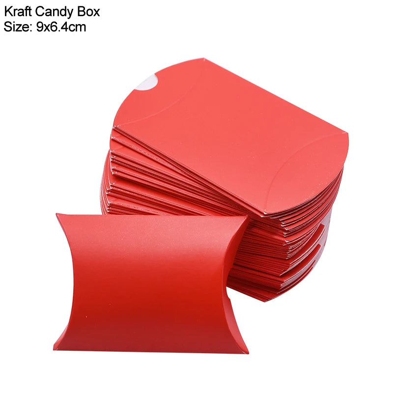Pillow Candy Gift Boxes Kraft Paper Party Favors 10/20/30 Pcs Gift Packaging Boxes Babs Style8 10pcs