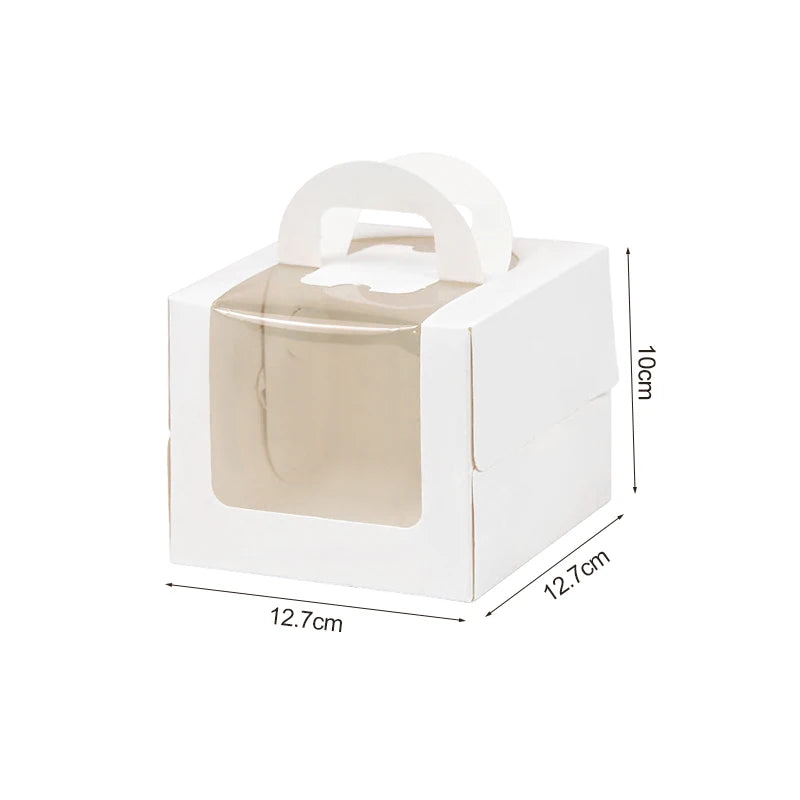5/10Pcs Cake Box with Window – Paper Gift Box for Parties Cake Packaging Box Babs 13x13x10cm 10pcs