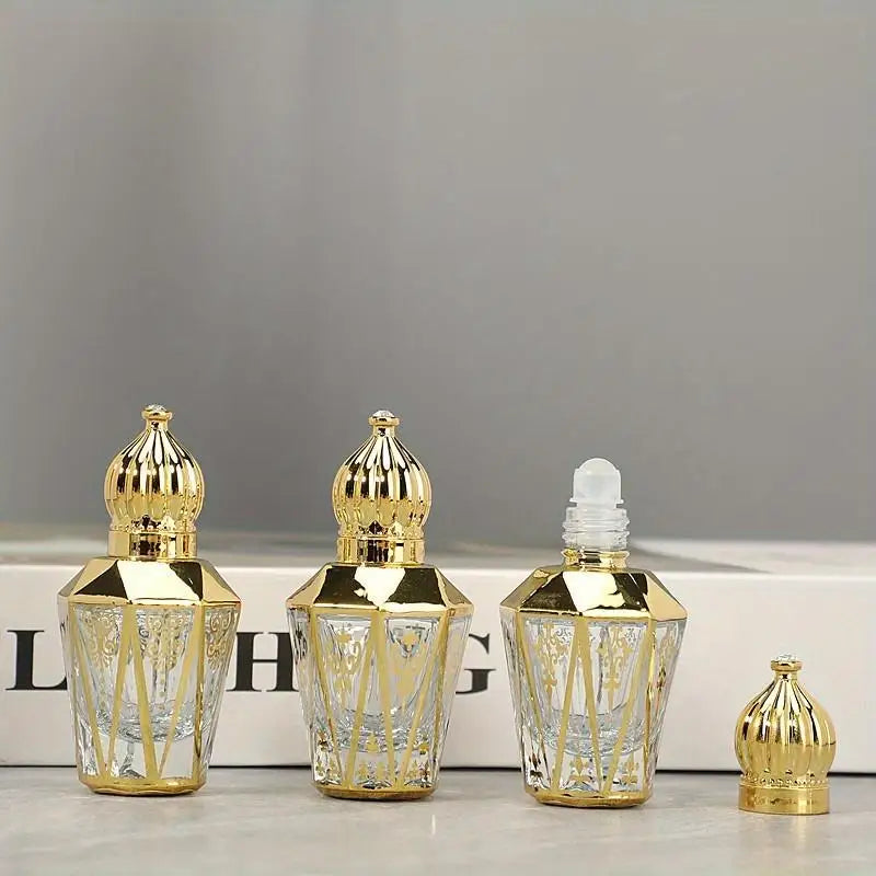 12ml Gold Glass Roller Bottle – Refillable Perfume & Essential Oil Glass Roller Bottle Babs