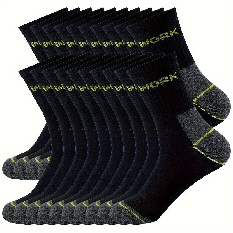 Men's Crew Socks 20 Pairs – Breathable Solid Sport & Casual Men's Crew Socks Babs