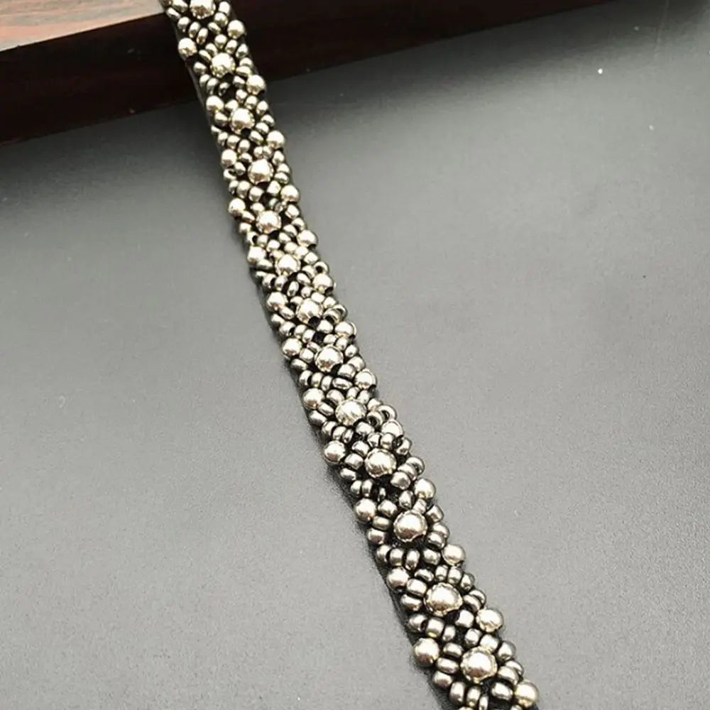 Beaded Pearl Lace Trim Ribbon for Bridal Wedding Dress – 1 Yard Bridal Lace Trim Babs brown