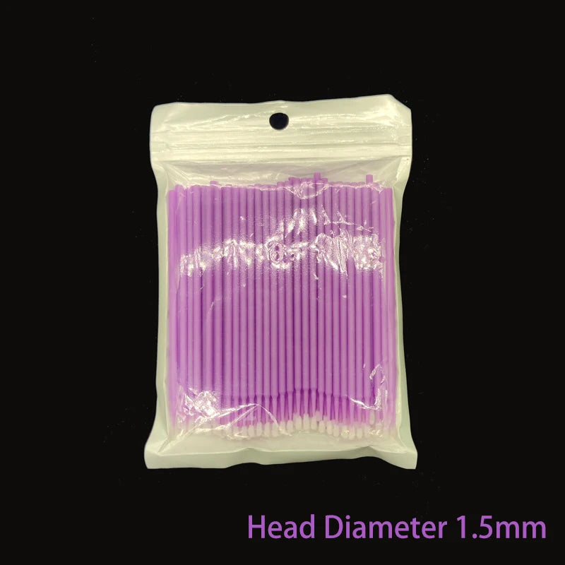 100Pcs Car Touch Up Paint Micro Brush Applicator Sticks 1.5mm Micro Brush Applicators Babs Purple