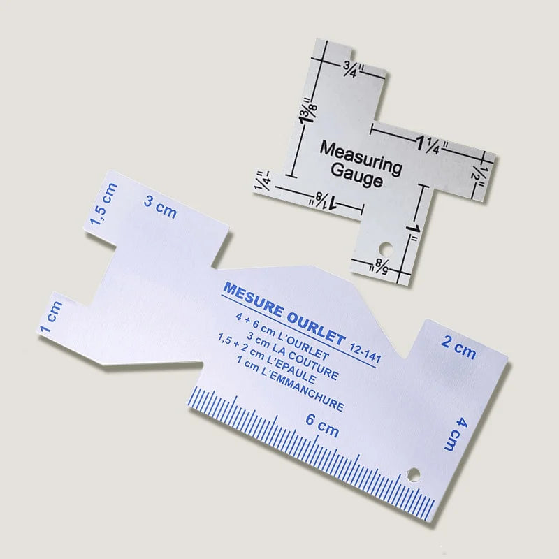Metal Seam Gauge Ruler Set for Quilting, Sewing & Patchwork Quilting Ruler Set Babs