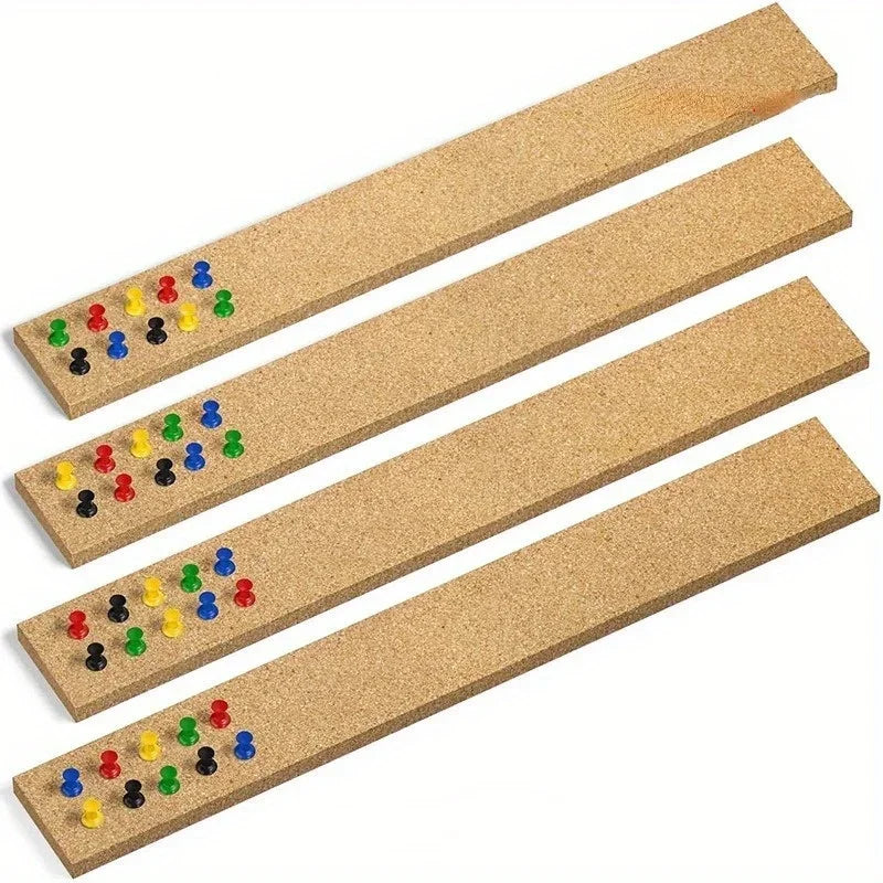 Self-Adhesive Cork Strips Memo Board Set – 5 Strips + Pins Cork Memo Board Strip Babs