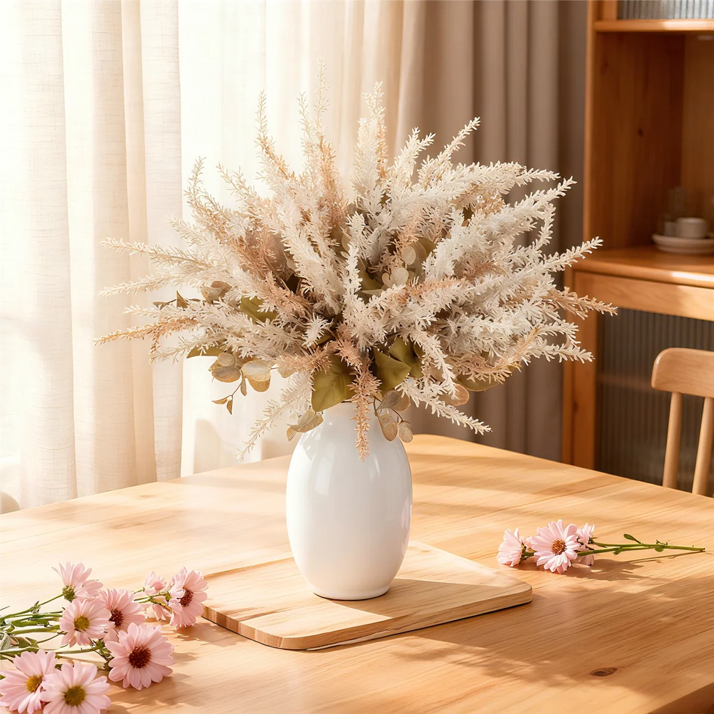 Artificial Lavender Wheat Fake Flower Bouquet – Home & Wedding Artificial Flower Bouquet Babs