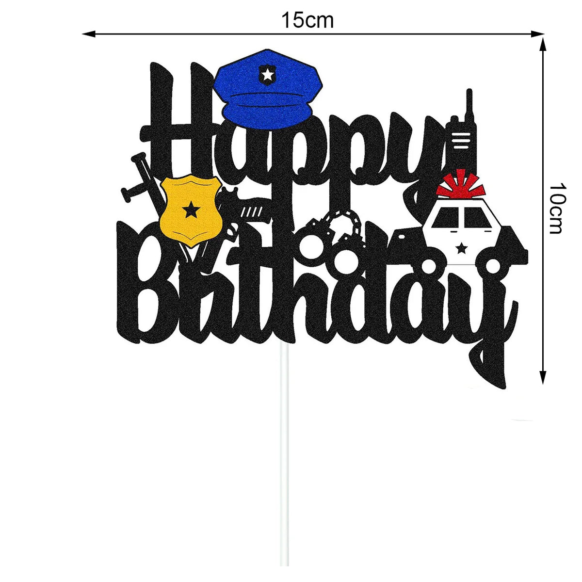 Police Theme Kids Party Supplies – Plates, Cups & Balloons Set Party Supply Set Babs cake topper As pictures show