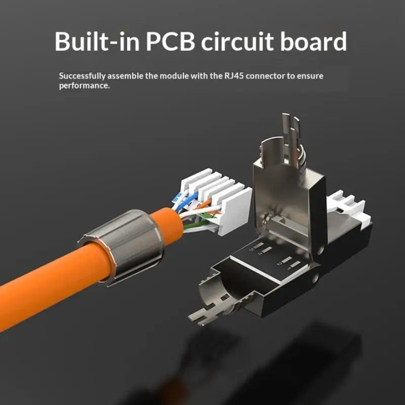 Tool-Free RJ45 Shielded Connector Zinc Alloy CAT5E Ethernet Network Connector Babs