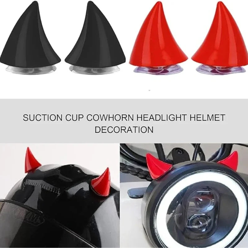 Devil Horn Helmet Decoration Suction Cup – Unisex 1-20 Pairs Helmet Decoration Babs