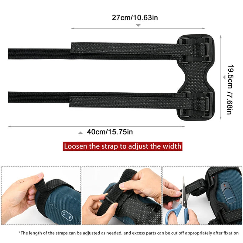Adjustable Speaker Holder for Bike, Golf Cart & Boat Railing Speaker Mount Strap Babs