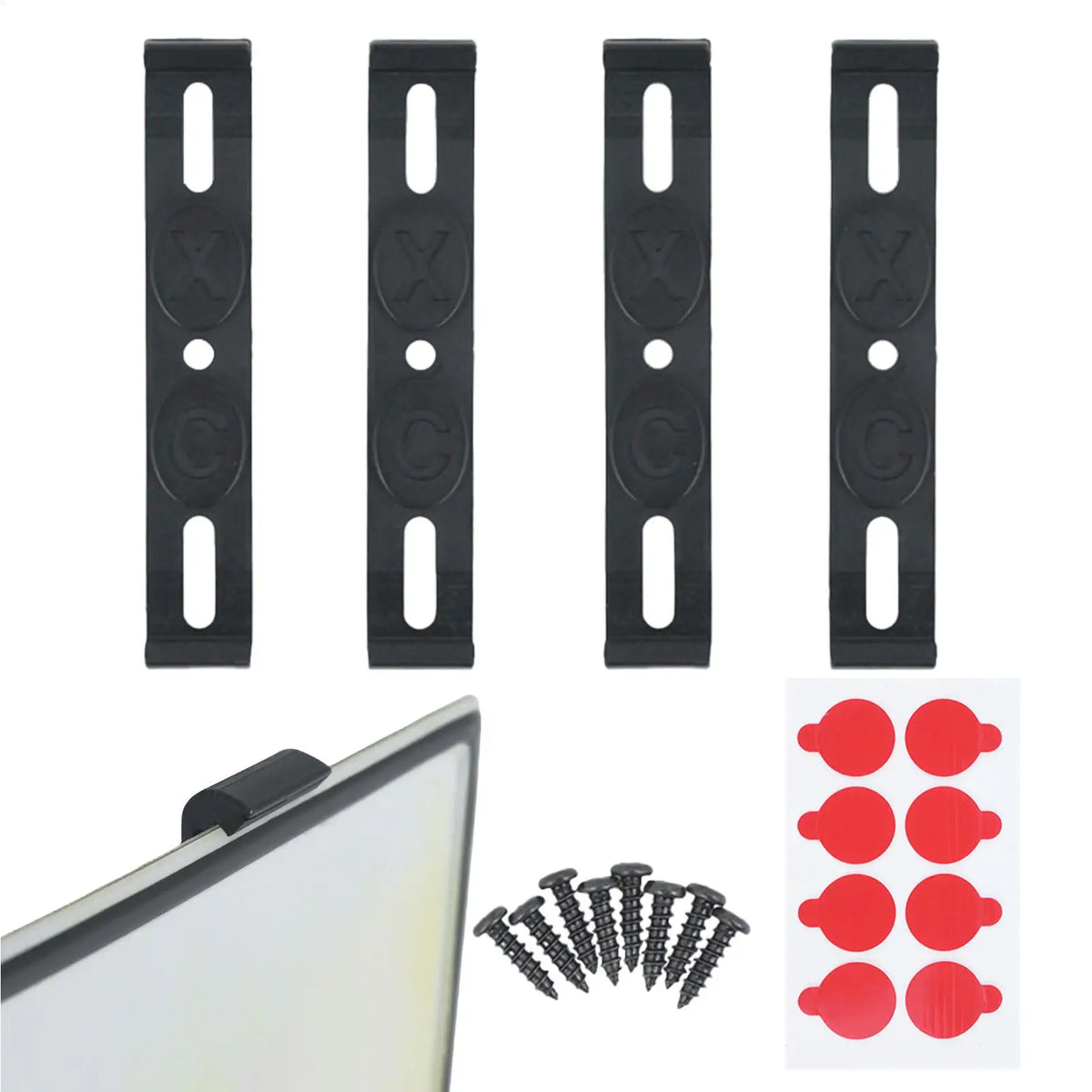 Frameless License Plate Holder – Weatherproof Universal ABS 4-Pack License Plate Holder Babs