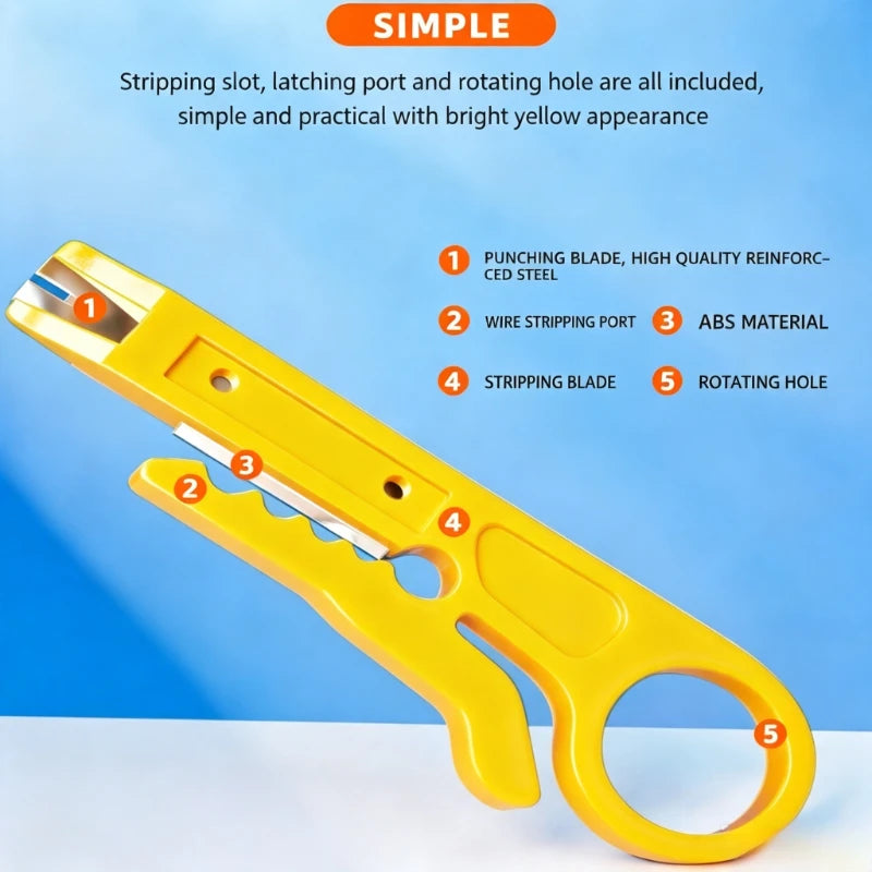 Mini Wire Stripper & Punch Down Tool – Multifunctional Cable Cutter Wire Stripper Tool Babs