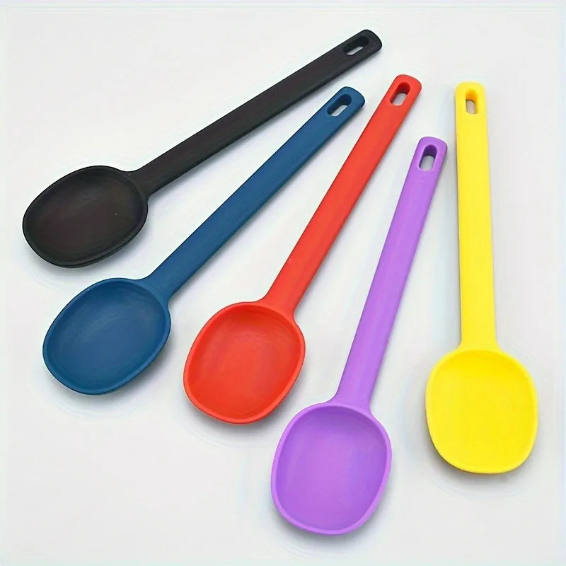 5-Piece Silicone Mixing & Serving Spoon Set | Kitchen Utensils Silicone Spoon Set Babs