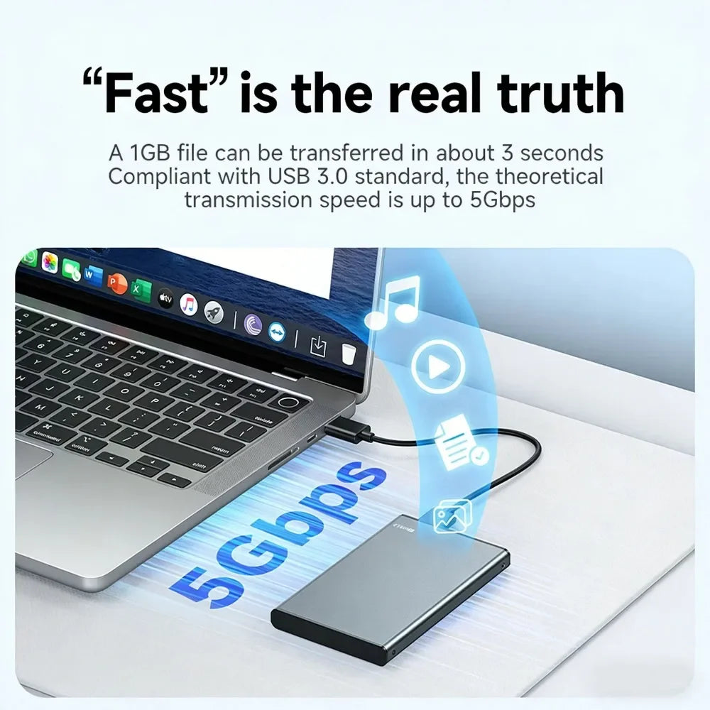 USB 3.0 Type-C 2.5" SATA SSD HDD Enclosure – Aluminum, 5Gbps HDD Enclosure Babs