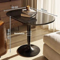 Liftable Coffee Table | Modern Oval Adjustable Height Table Liftable Coffee Table Babs Black Desktop