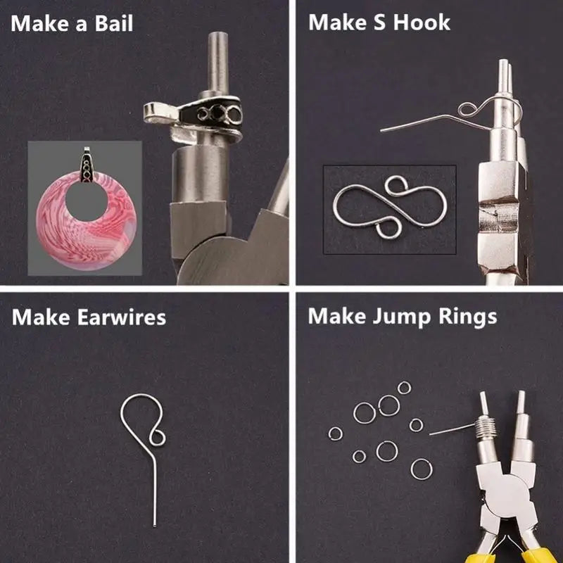 6-in-1 Jump Ring & Bail Making Pliers | 3mm–10mm Wire Looper Bail Making Pliers Babs