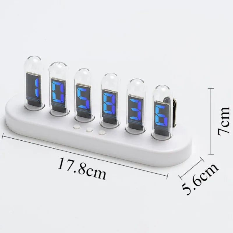 Nixie Tube LED Digital Desk Clock – RGB, Alarm & Temp LED Desk Clock Babs