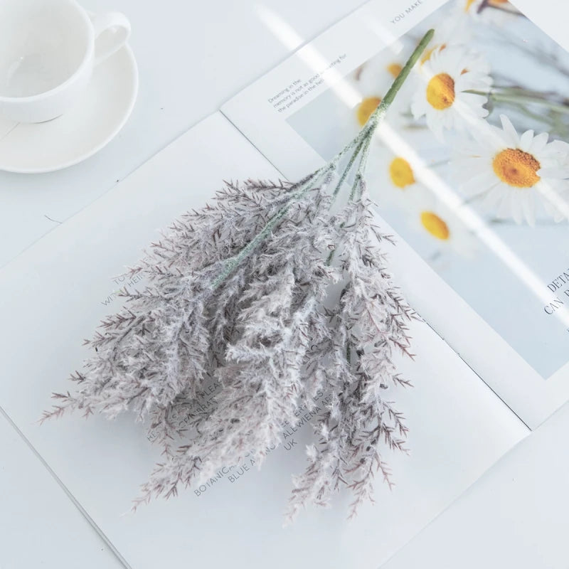 Artificial Silk Pine Cypress Leaves – DIY Wedding & Home Décor Artificial Greenery Sprigs Babs PURPLE 1 pc