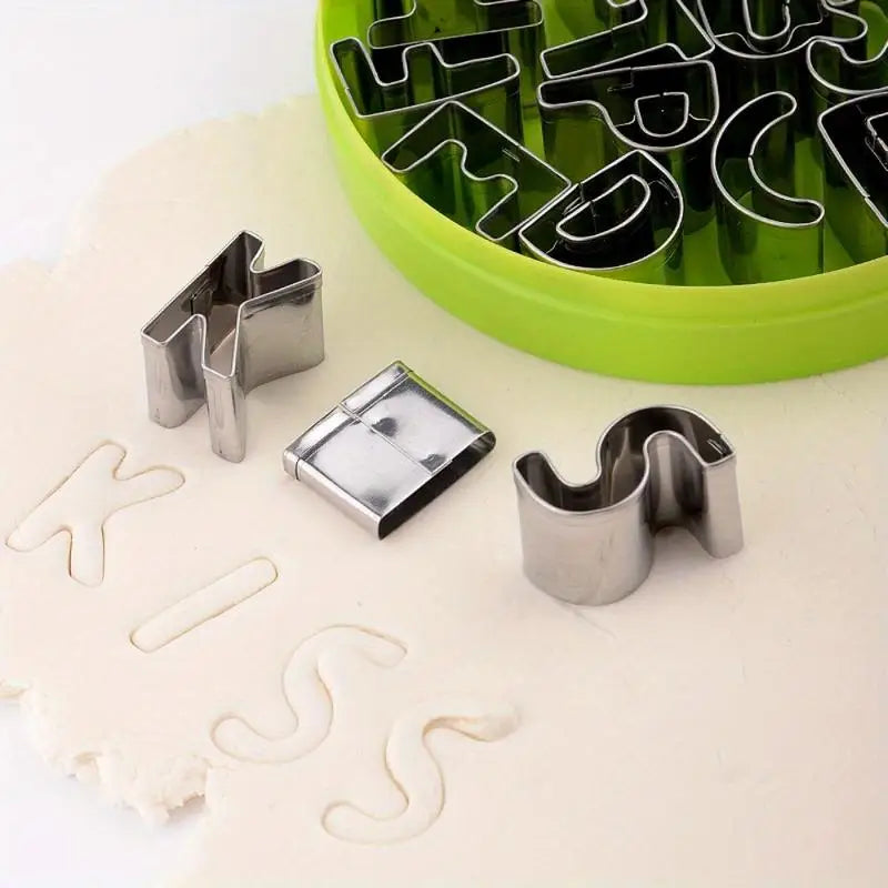 26-Pc Stainless Steel Alphabet Cookie Cutter & Fondant Mold Set Cookie Cutter Set Babs
